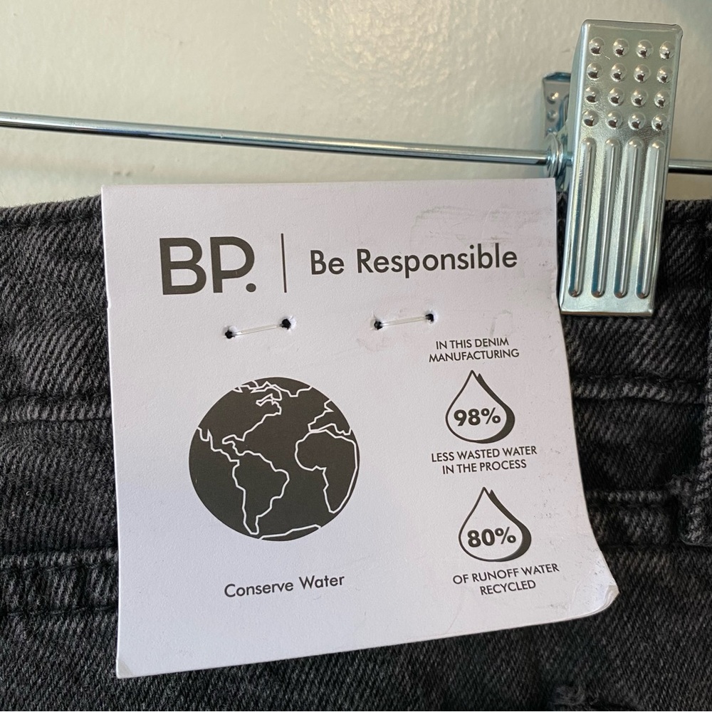 BP Wide leg jeans in Black Destroyed distressed 100% cotton size 31 - Picture 10 of 15